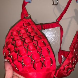 Red Two piece with gold chains